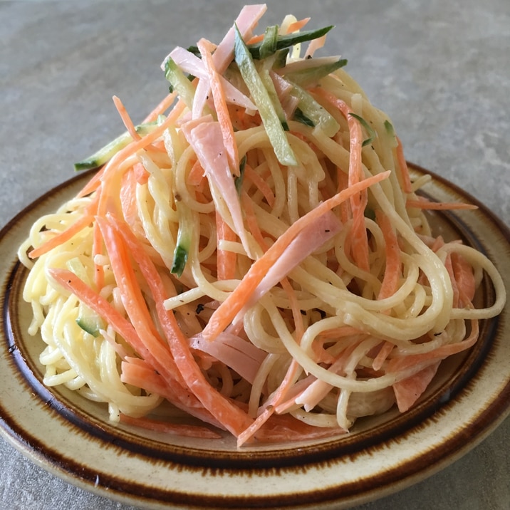 きゅうりと人参のスパゲティサラダ♪